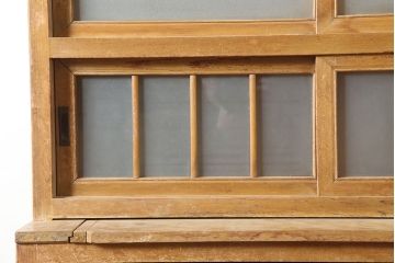 アンティーク家具　昭和中期　レトロな佇まいの作業台付き食器棚(収納棚、戸棚、キャビネット)(R-039892)