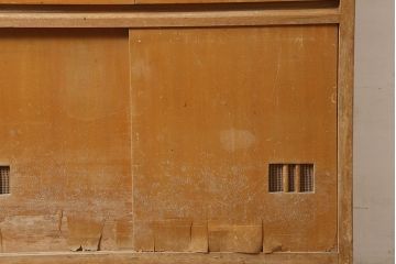 アンティーク家具　昭和中期　レトロな佇まいの作業台付き食器棚(収納棚、戸棚、キャビネット)(R-039892)