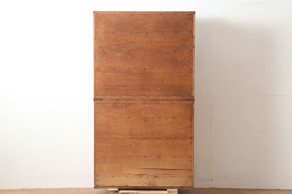 アンティーク家具　昭和中期　レトロな佇まいの作業台付き食器棚(収納棚、戸棚、キャビネット)(R-039892)