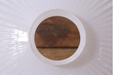 アンティーク照明　プレスガラスシェードがレトロなペンダントライト(天井照明)(R-039903)