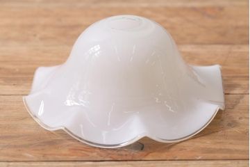 イギリスヴィンテージ照明　上品なフリルシェードのペンダントライト(ランプシェード、天井照明、吊り下げ照明、ビンテージ)(R-039905)