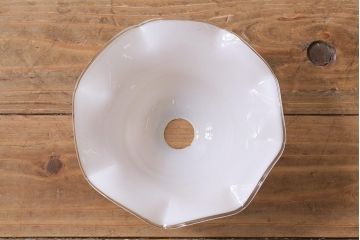 イギリスヴィンテージ照明　上品なフリルシェードのペンダントライト(ランプシェード、天井照明、吊り下げ照明、ビンテージ)(R-039905)