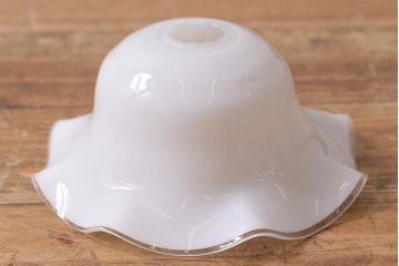 イギリスヴィンテージ照明　上品なフリルシェードのペンダントライト(ランプシェード、天井照明、吊り下げ照明、ビンテージ)(R-039906)
