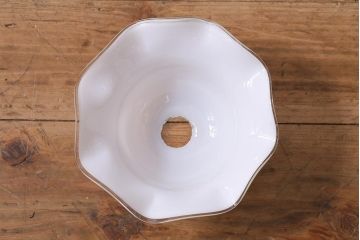 イギリスヴィンテージ照明　上品なフリルシェードのペンダントライト(ランプシェード、天井照明、吊り下げ照明、ビンテージ)(R-039906)