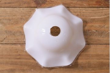 イギリスヴィンテージ照明　上品なフリルシェードのペンダントライト(ランプシェード、天井照明、吊り下げ照明、ビンテージ)(R-039907)