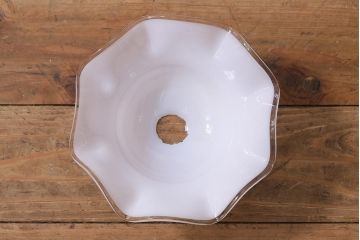 イギリスヴィンテージ照明　上品なフリルシェードのペンダントライト(ランプシェード、天井照明、吊り下げ照明、ビンテージ)(R-039907)
