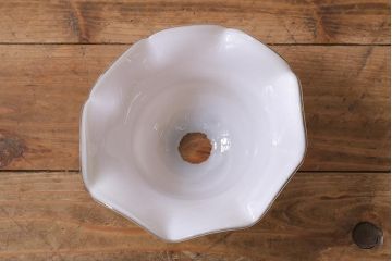 イギリスヴィンテージ照明　上品なフリルシェードのペンダントライト(ランプシェード、天井照明、ビンテージ、吊り下げ照明)(R-039915)