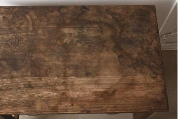 アンティーク家具　和製アンティーク　昭和初期　栓材　レトロな佇まいが目を惹く平机(デスク、ワークデスク、在宅ワーク、在宅用)(R-039926)