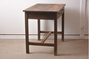 アンティーク家具　和製アンティーク　昭和初期　栓材　レトロな佇まいが目を惹く平机(デスク、ワークデスク、在宅ワーク、在宅用)(R-039926)