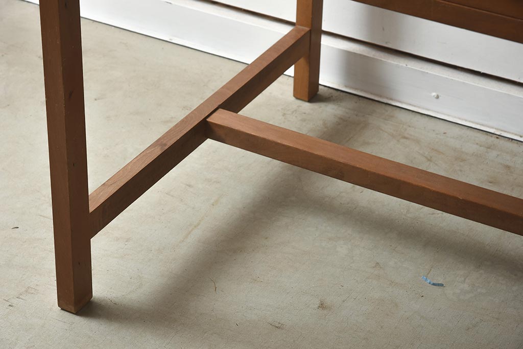 アンティーク家具　和製アンティーク　昭和中期　ブナ材　ノスタルジックな雰囲気漂う片袖デスク(片袖机、在宅ワーク、在宅用ワークデスク)(R-039928)