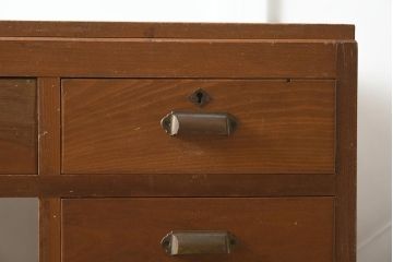 アンティーク家具　和製アンティーク　昭和中期　ブナ材　ノスタルジックな雰囲気漂う片袖デスク(片袖机、在宅ワーク、在宅用ワークデスク)(R-039928)