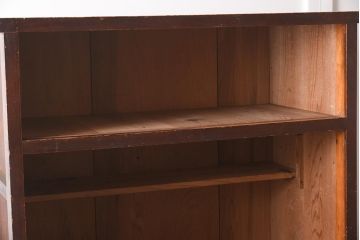 アンティーク家具　和製アンティーク　昭和初期　組子細工が目を惹く重ね水屋箪笥(関東水屋箪笥、食器棚、収納棚)(R-039929)