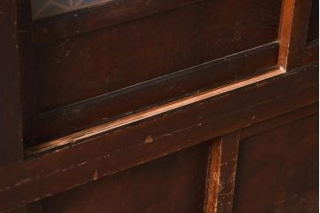 アンティーク家具　和製アンティーク　昭和初期　組子細工が目を惹く重ね水屋箪笥(関東水屋箪笥、食器棚、収納棚)(R-039929)