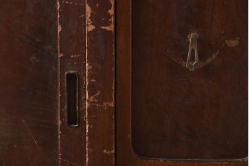 アンティーク家具　和製アンティーク　昭和初期　組子細工が目を惹く重ね水屋箪笥(関東水屋箪笥、食器棚、収納棚)(R-039929)