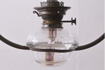 ヴィンテージ雑貨　イギリスビンテージ　8分芯　HINKS　1950年　メンズライクにおすすめな銅金具の吊り下げ式オイルランプ(ランタン、ハンギングランプ)(R-039930)