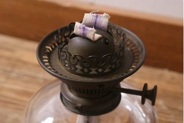 ヴィンテージ雑貨　イギリスビンテージ　8分芯　HINKS　1950年　メンズライクにおすすめな銅金具の吊り下げ式オイルランプ(ランタン、ハンギングランプ)(R-039930)