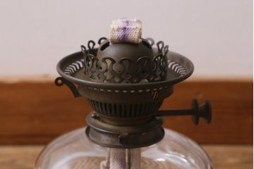 ヴィンテージ雑貨　イギリスビンテージ　8分芯　HINKS　1950年　メンズライクにおすすめな銅金具の吊り下げ式オイルランプ(ランタン、ハンギングランプ)(R-039930)