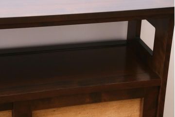中古　九州民芸家具　すっきりとしたデザインで落ち着きのある飾り棚(収納棚、茶棚)(R-039934)