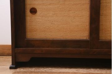 中古　九州民芸家具　すっきりとしたデザインで落ち着きのある飾り棚(収納棚、茶棚)(R-039934)
