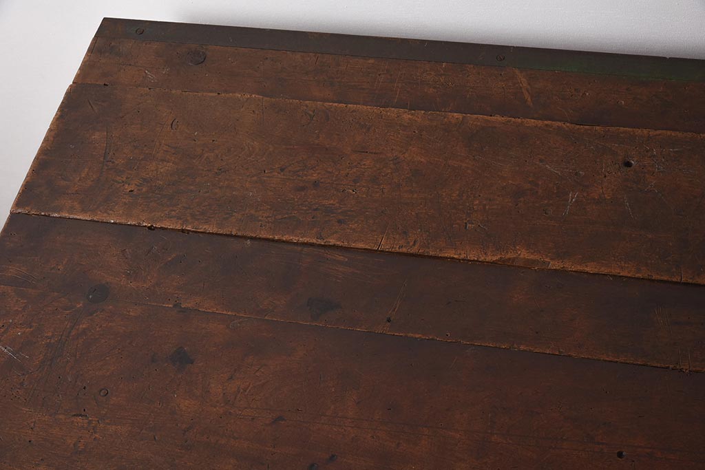 ヴィンテージ家具　アイアンフレーム　ジャンクな雰囲気が魅力の作業台(鉄脚テーブル、ビンテージ)(R-039939)