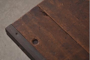 ヴィンテージ家具　アイアンフレーム　ジャンクな雰囲気が魅力の作業台(鉄脚テーブル、ビンテージ)(R-039939)
