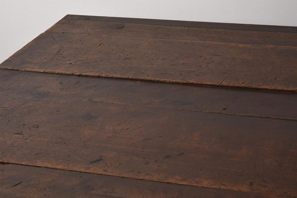 ヴィンテージ家具　アイアンフレーム　ジャンクな雰囲気が魅力の作業台(鉄脚テーブル、ビンテージ)(R-039939)