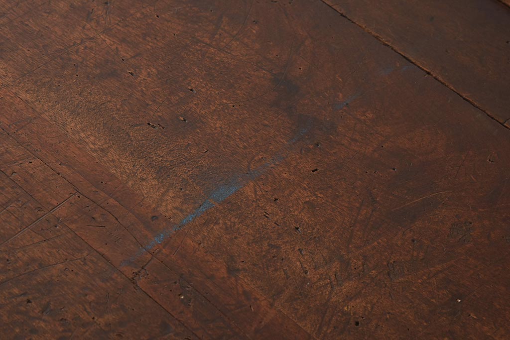 ヴィンテージ家具　アイアンフレーム　ジャンクな雰囲気が魅力の作業台(鉄脚テーブル、ビンテージ)(R-039939)