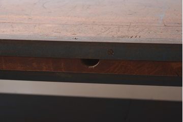 ヴィンテージ家具　アイアンフレーム　ジャンクな雰囲気が魅力の作業台(鉄脚テーブル、ビンテージ)(R-039939)