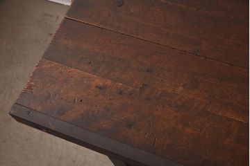 ヴィンテージ家具　アイアンフレーム　ジャンクな雰囲気が魅力の作業台(鉄脚テーブル、ビンテージ)(R-039940)