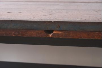 ヴィンテージ家具　アイアンフレーム　ジャンクな雰囲気が魅力の作業台(鉄脚テーブル、ビンテージ)(R-039940)