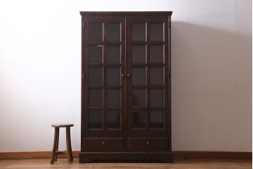 中古　北海道民芸家具　#115　落ち着きのある佇まいが魅力のブックケース(本箱、収納棚、戸棚)(R-039944)