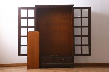 中古　北海道民芸家具　#115　落ち着きのある佇まいが魅力のブックケース(本箱、収納棚、戸棚)(R-039944)