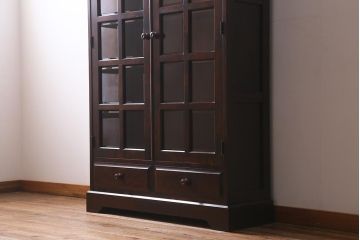 中古　北海道民芸家具　#115　落ち着きのある佇まいが魅力のブックケース(本箱、収納棚、戸棚)(R-039944)