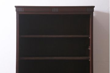 アンティーク家具　ガラス引き戸　シックな空間にも似合うシンプルな重ね戸棚(収納棚、戸棚、キャビネット)(R-039946)