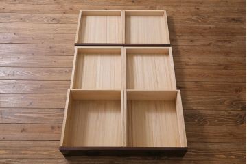 中古　筑後民芸家具　天板リメイク・厚い栗材　重厚感のある佇まいが魅力のサイドボード(収納棚、食器棚、テレビボード)(R-039947)
