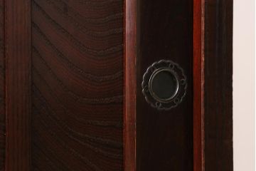 中古　筑後民芸家具　天板リメイク・厚い栗材　重厚感のある佇まいが魅力のサイドボード(収納棚、食器棚、テレビボード)(R-039947)