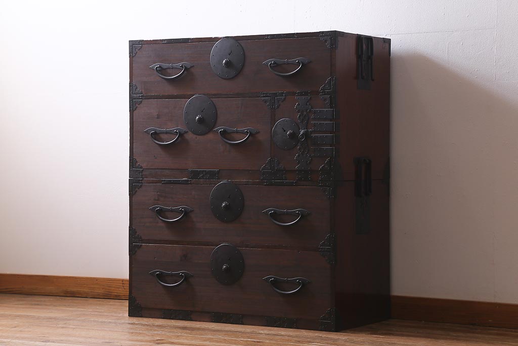 年代物　茶箪笥　箪笥　杉材　隠し扉付き 岩谷堂製﨔材民芸箪笥（隠し有） - アンティーク山本商店