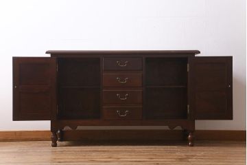 中古　松本民芸家具　クラシカルなデザインがおしゃれなA型ドレッサー(サイドボード、キャビネット)(定価約36万円)(R-039952)