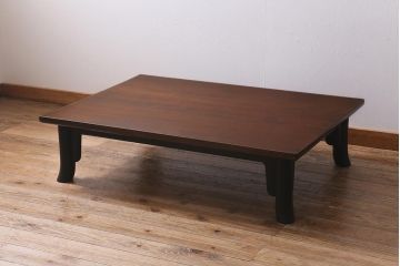 ビンテージ家具　松本民芸家具　ペイントでモダンに仕上がったT.K型座卓(ローテーブル)(R-039953)
