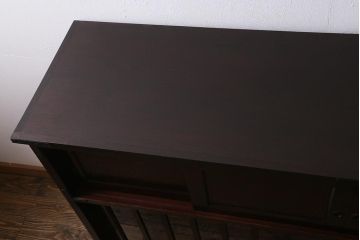 中古　筑後民芸家具　脚付リメイク　和モダンスタイルを高めるサイドボード(戸棚、キャビネット)(R-039955)