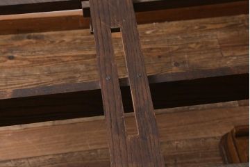 アンティーク家具　イギリスアンティーク　オーク材　ブルボーズレッグが目を引くドローリーフテーブル(エクステンションテーブル、ダイニングテーブル)(R-039960)