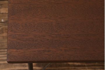 アンティーク家具　和製アンティーク　昭和中期　天板一枚板　リメイク　メンズライクにおすすめな鉄脚ベンチ(板座チェア、椅子)(R-039961)