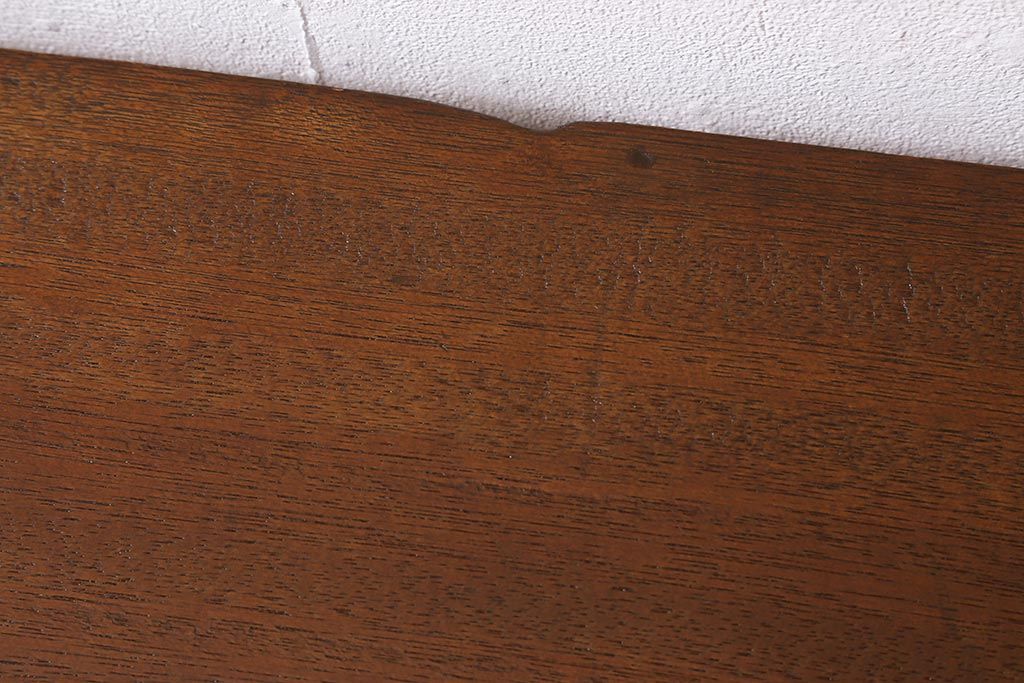 アンティーク家具　和製アンティーク　昭和中期　天板一枚板　リメイク　メンズライクにおすすめな鉄脚ベンチ(板座チェア、椅子)(R-039961)