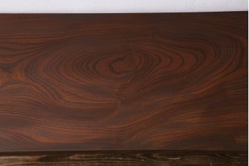 アンティーク家具　古材リメイク　ケヤキ材一枚板　ダイナミックな木目が魅力の鉄脚テーブル(コンソールテーブル、作業台)(R-039962)