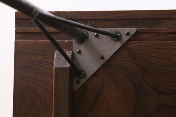アンティーク家具　古材リメイク　ケヤキ材一枚板　ダイナミックな木目が魅力の鉄脚テーブル(コンソールテーブル、作業台)(R-039962)