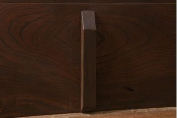 アンティーク家具　古材リメイク　ケヤキ材一枚板　ダイナミックな木目が魅力の鉄脚テーブル(コンソールテーブル、作業台)(R-039962)
