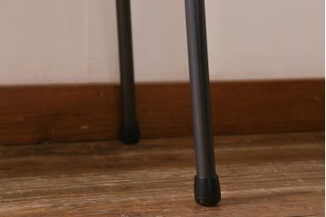 アンティーク家具　古材一枚板リメイク　朴の木　使いこまれた木肌が味わい深い鉄脚テーブル(コンソールテーブル、作業台)(R-039963)