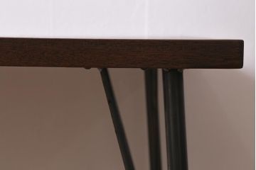 アンティーク家具　古材一枚板リメイク　ラワン材　空間をお洒落に演出する鉄脚テーブル(コンソールテーブル、作業台)(R-039964)