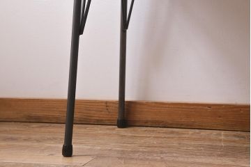 アンティーク家具　古材一枚板リメイク　ラワン材　空間をお洒落に演出する鉄脚テーブル(コンソールテーブル、作業台)(R-039964)