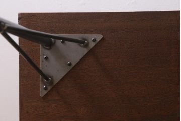 アンティーク家具　古材一枚板リメイク　ラワン材　空間をお洒落に演出する鉄脚テーブル(コンソールテーブル、作業台)(R-039964)